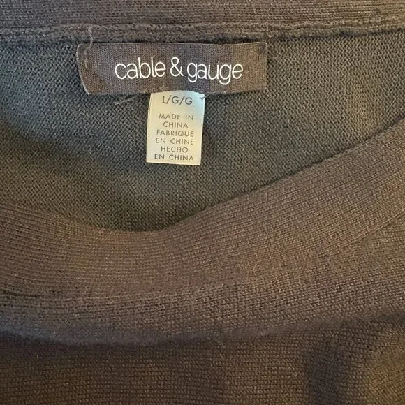 Cable & Gauge Black Button Sleeve Sweater Women's Large - Picture 7 of 7